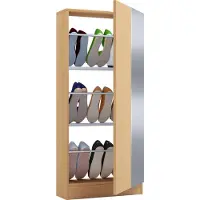 VCM Armoire à chaussures en bois Commode à chaussures Étagère à chaussures Support à chaussures Fulisa L Miroir