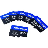 ISTORAGE microSD (1-Pack) (1000 Go, microSDXC, U3, UHS-III), Carte mémoire, Bleu, Noir