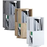 Hioshop Étagère de bureau en bois Étagère à dossiers Étagère à livres pivotante Rondelle Stifta L Étagère de bureau en bois Étagère à dossiers Étagère à livres pivotante Rondelle Stifta L
