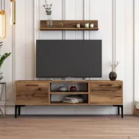 Skye Decor , Riga - Walnut, TV-Einheit, Nussbaum, 100 % MELAMINBESCHICHTETETETE SPANPLATTEN, 140 x 30 x 48 cm