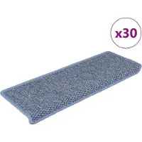 vidaXL Tapis d'escalier autocollants 30 pcs 65x21x4 cm bleu
