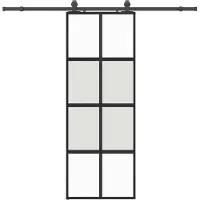 vidaXL Porte coulissante avec ferrure noire 76x205 cm verre trempé