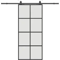 vidaXL Porte coulissante avec ferrure noire 90x205 cm verre ESG