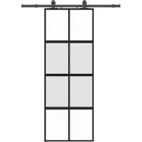 vidaXL Porte coulissante avec ferrure noire 76x205 cm verre trempé