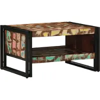 vidaXL Table basse multicolore 70x50x38 cm Vieux bois massif