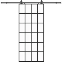 vidaXL Porte coulissante avec ferrure noire 90x205 cm verre ESG