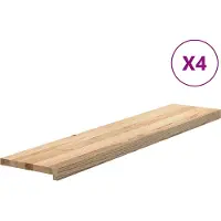 vidaXL Marches d'escalier 4pcs non traité 120x30x2cm bois chêne massif
