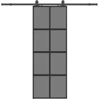vidaXL Porte coulissante avec ferrure noire 76x205 cm verre trempé