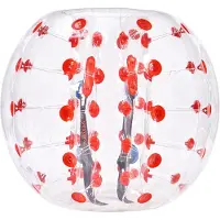 Vevor Bulle Gonflable de 1,2 m Pois Rouge pour Adolescents et Adultes Balle Pare Chocs à Bulles en PVC pour Hamster Humain 0,8 mm d'Épaisseur pour Jeux d'Équipe en Plein Air Jouets Pare-chocs Jardin