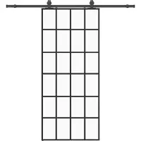 vidaXL Porte coulissante avec ferrure noire 90x205 cm verre ESG