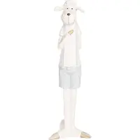 Clayre & Eef Figurine de décoration Mouton 6x4x17 cm Blanc Plastique