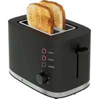 Kitchenbrothers Toaster - Grille-pain - 6 niveaux de chaleur - 2 fentes extra-larges - 870W - Noir
