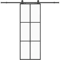 vidaXL Porte coulissante avec ferrure noire 76x205 cm verre ESG