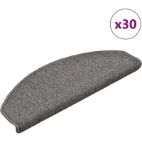 vidaXL Tapis d'escalier 30 pièces 65 x 24 x 4 cm Gris foncé Demi-rond Grand