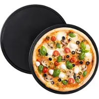 Relaxdays Plaque à pizzas, lot de 2