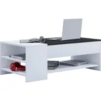 VCM Table basse en bois simple | Dimensions env. H. 35 x W. 100 x D. 50 cm | Table salon avec tiroir - Tindus