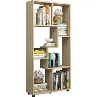 VCM Étagère en bois Étagère à livres Étagère à médias Rangement Séparation de pièce Étagère déco Blina