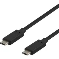 Deltaco Câble USB-C, 0.5m, USB 3.1 Gen 2, 10 Gbps, 60W, noir