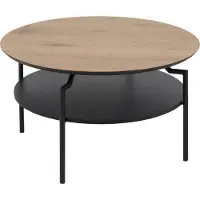 Ebuy24 Gold Table basse, Ø80 cm, noir.
