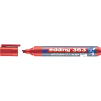 Edding pour tableaux blanc 363 , pointe biseautée, 10 p., rouge