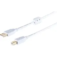 Shiverpeaks S/CONN maximum connectivity Câble USB High Speed 2.0 avec ferrite, connecteur A/B, contacts dorés, USB 2.0, blanc, 1,0m (77021-WF)