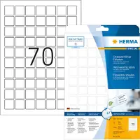 Herma Étiquettes en film 8339, autocollantes, très adhésives, résistantes aux intempéries, imprimables, L 24 x H 24 mm, film, blanc, 1750 pièces/25 feuilles