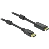 DeLOCK DisplayPort — HDMI (Typ A) (7 m), Câble vidéo, Noir