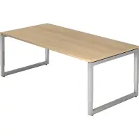 Hjh OFFICE PRO MyTable R Schreibtisch mit Gestell Silber