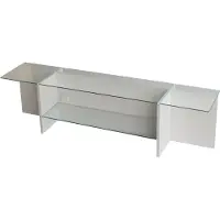 Skye Decor , Escape TV - White, Table de télévision, blanc, 100 % verre trempé, 158 x 35 x 40 cm