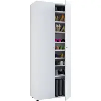 VCM XXL bois Grande armoire à chaussures Commode à chaussures Grande étagère à chaussures Vandol 9 compartiments