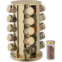 Relaxdays 21 pcs. étagère à épices, Organisateurs de cuisine, Or