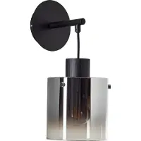 Brilliant Lampe Simonis applique noir/verre fumé aluminium noir 1x A60, E27, 52 W