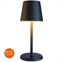 Goliving Lampe de table rechargeable - Sans fil et dimmable - Lampe tactile moderne - Lampe de nuit pour chambre à coucher - 26 cm - Noir