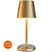 Goliving Lampe à poser Rechargeable - Sans fil et dimmable - Lampe tactile moderne - Lampe de nuit pour chambre à coucher - 26 cm - Or