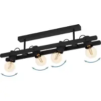 Eglo Plafonnier 4 lumières Plimsoll noir