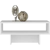 En.casa Table basse Mjölby Table d'appoint 36.4 x 80 x 45 cm Table de salon rectangulaire Table de salon blanche