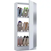 Hioshop Armoire à chaussures en bois Commode à chaussures Étagère à chaussures Support à chaussures Fulisa L Miroir