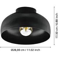 Eglo Lumière noire au plafond Mogano 2 Ø 17,5 cm