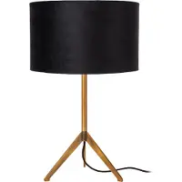 Lucide Lampe de table noire et dorée avec abat-jour en velours, E27, Tondo
