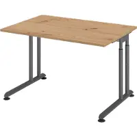 Hammerbacher Bureau pied en C 120x80cm chêne cendré/graphite