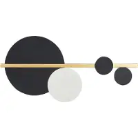 Beliani Applique noire et or abat-jour métal LED blanc chaud éclairage décoratif