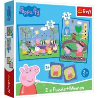 Trefl CUBES PUZZLE 2en1 + MEMOS Moments heureux avec Peppa Pig 93331