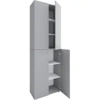 VCM XL bois Grande armoire à chaussures Étagère à chaussures Grande botte Meuble d'entrée Lona 6 compartiments Portes battantes