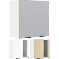 Hioshop Armoire de cuisine Largeur 60 cm Porte en bois Armoire suspendue Cuisine Meubles de cuisine Fasola