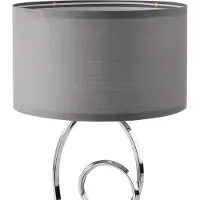 Lux.pro Lampe de table 'Torquay' 1 x E14 métal textile 49,5 cm chromé / gris