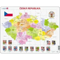 Larsen Puzzle Puzzle Cadre - Carte de la République Tchèque (en Tchèque) - 51 à 99 pièces
