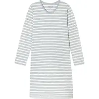 Schiesser Chemise de nuit ' Casual Essentials ' gris chiné / blanc