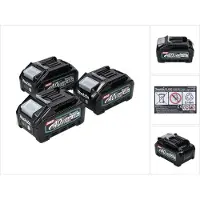 Makita Set de batteries: 3x Batteries BL4040 4,0 Ah 40V max. - XGT Li-Ion - Classe de protection IP64 - avec Indicateur LED (3x 191B26-6)