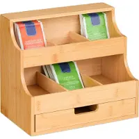 Relaxdays Organisateur à thé, Accessoires de thé, Marron