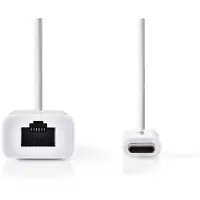 Nedis Adaptateur Réseau Usb Ccgb64950wt02 Usb 3.2 Gen 1 1 Gbps Usb-c M-rj45 F Nickelé 0.2 M